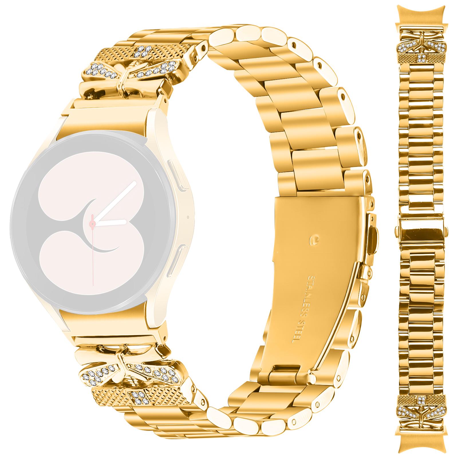 Metal Strap with Connector for Samsung Galaxy Watch 5 Pro 45mm/5/5 Active/4/4 Classic/4 Active Butterfly Rhinestones Decor Watch Band Gold
Metal Strap with Connector for Samsung Galaxy Watch 5 Pro 45mm/5/5 Active/4/4 Classic/4 Active Butterfly Rhinestones Decor Watch Band Gold