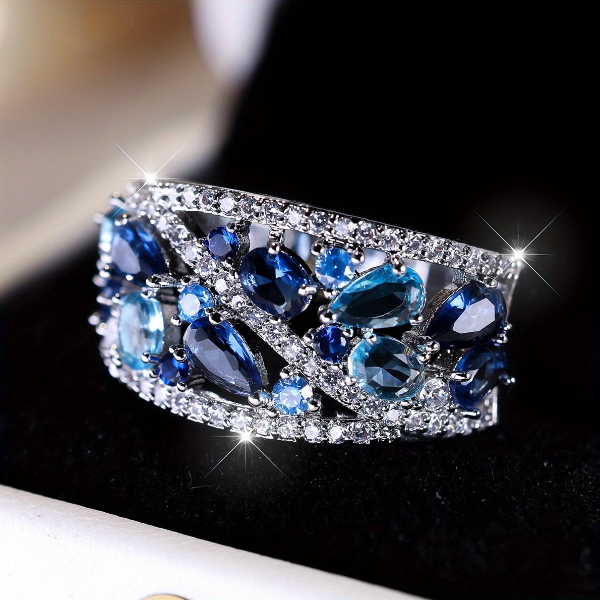 Navy Blue Royal Blue Round Oval Teardrop Combination Zirconia Super Sparkle Ladies Elegant Gorgeous Wedding Ring Unique Design Engagement Ring 6
Navy Blue Royal Blue Round Oval Teardrop Combination Zirconia Super Sparkle Ladies Elegant Gorgeous Wedding Ring Unique Design Engagement Ring 6