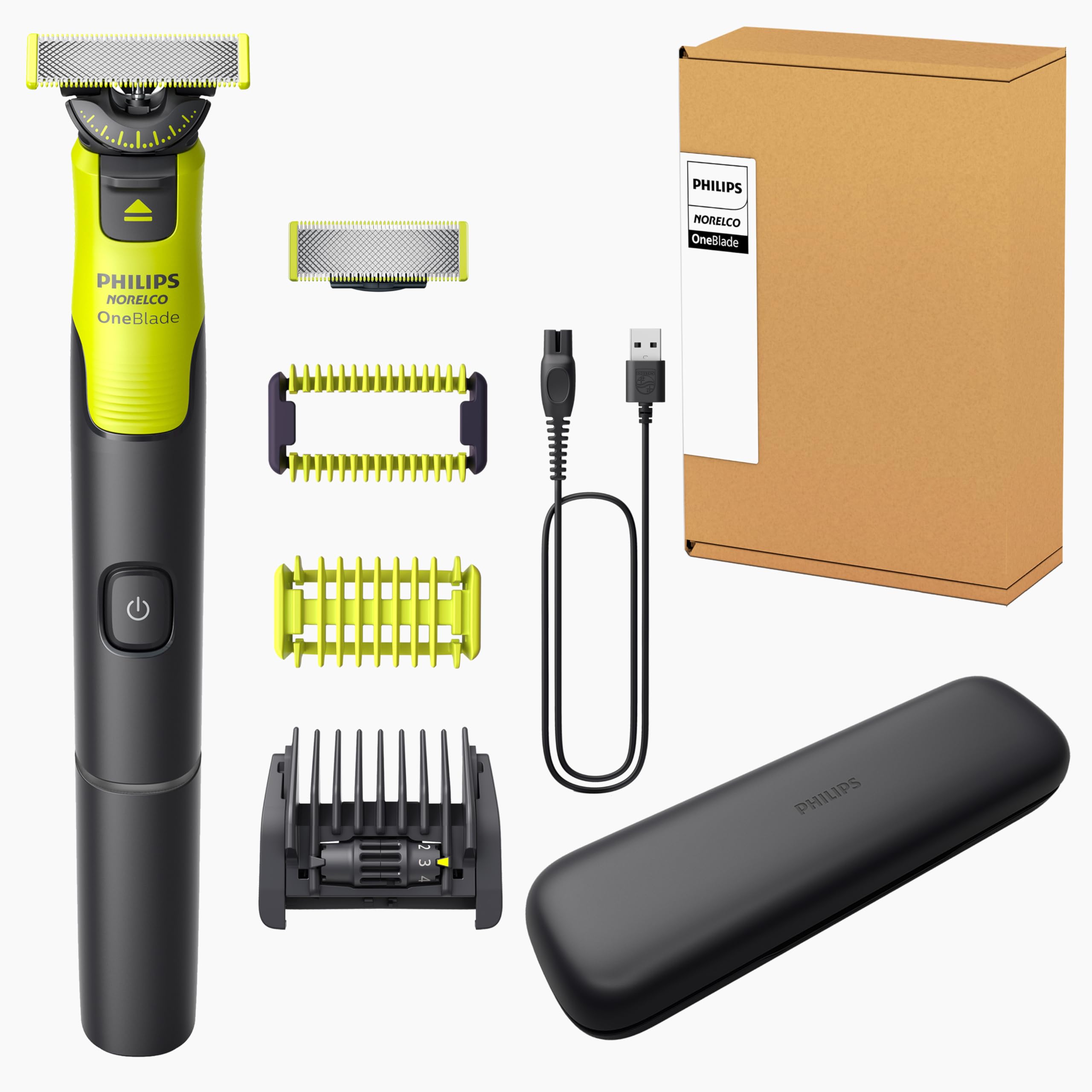 Philips Norelco OneBlade 360 Connected Hybrid Electric Beard Shaver Body Groomer with 360 Blade 1x360 Body Travel Face+Trimmer, & Tech, Blades,
Philips Norelco OneBlade 360 Connected Hybrid Electric Beard Shaver Body Groomer with 360 Blade 1x360 Body Travel Face+Trimmer, & Tech, Blades,
