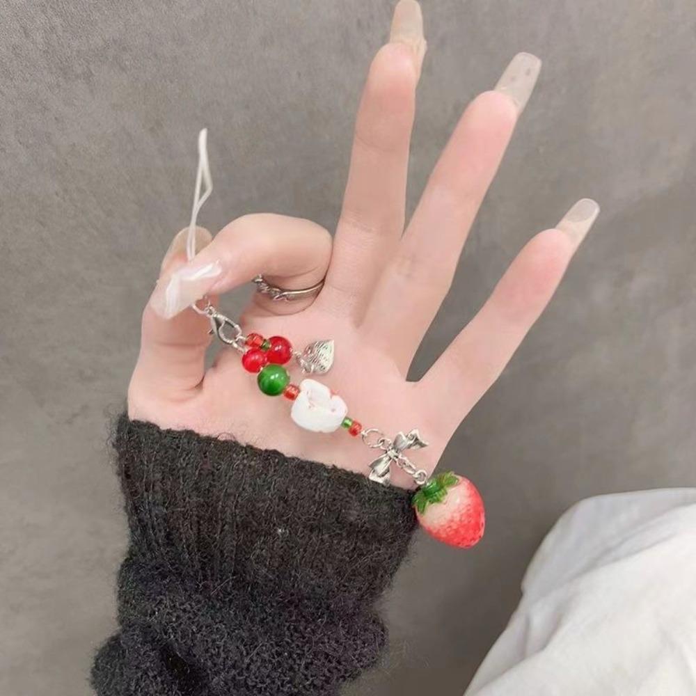 Sparkling Strawberry Keychain Pendant Acrylic Car Keyring Strawberry Beads Phone Chain Gifts Style A
Sparkling Strawberry Keychain Pendant Acrylic Car Keyring Strawberry Beads Phone Chain Gifts Style A