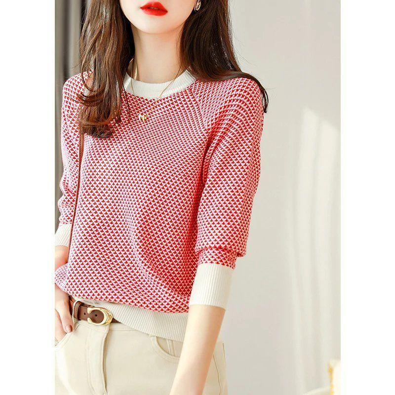 Модный высококлассный женский джемпер в клетку Sense of Thousand Birds, осенне-зимняя жаккардовая трикотажная рубашка, свободные топы One Size красный
Модный высококлассный женский джемпер в клетку Sense of Thousand Birds, осенне-зимняя жаккардовая трикотажная рубашка, свободные топы One Size красный