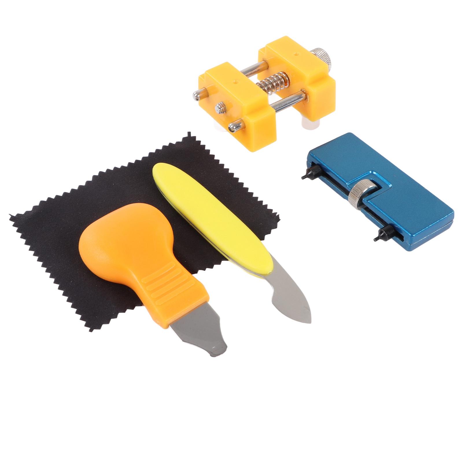 Набор инструментов для ремонта и обслуживания часов, держатель для крепления крышки, инструмент для открывания 2 когтей, нож для открывания часов, салфетка для чистки часов
Набор инструментов для ремонта и обслуживания часов, держатель для крепления крышки, инструмент для открывания 2 когтей, нож для открывания часов, салфетка для чистки часов