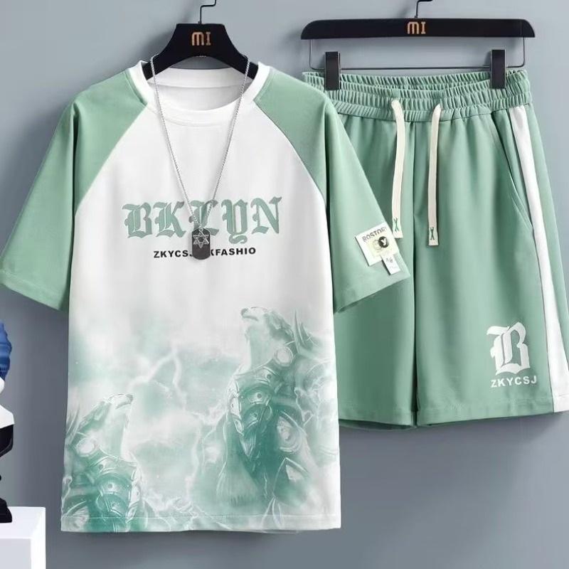 Men s Raglan Sleeve Tracksuit Letter Print Casual T-Shirt & Shorts 2 Piece Set Streetwear XXXL зелений
Men s Raglan Sleeve Tracksuit Letter Print Casual T-Shirt & Shorts 2 Piece Set Streetwear XXXL зелений