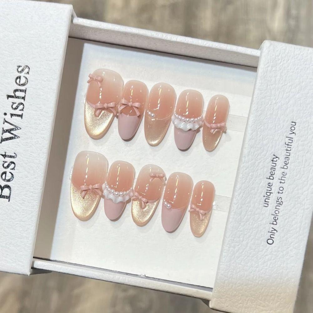 10 pcs Bow Decor Fake Nails Wearable Gel Nail Stickers New Gel Nail Polish Strips L
10 pcs Bow Decor Fake Nails Wearable Gel Nail Stickers New Gel Nail Polish Strips L