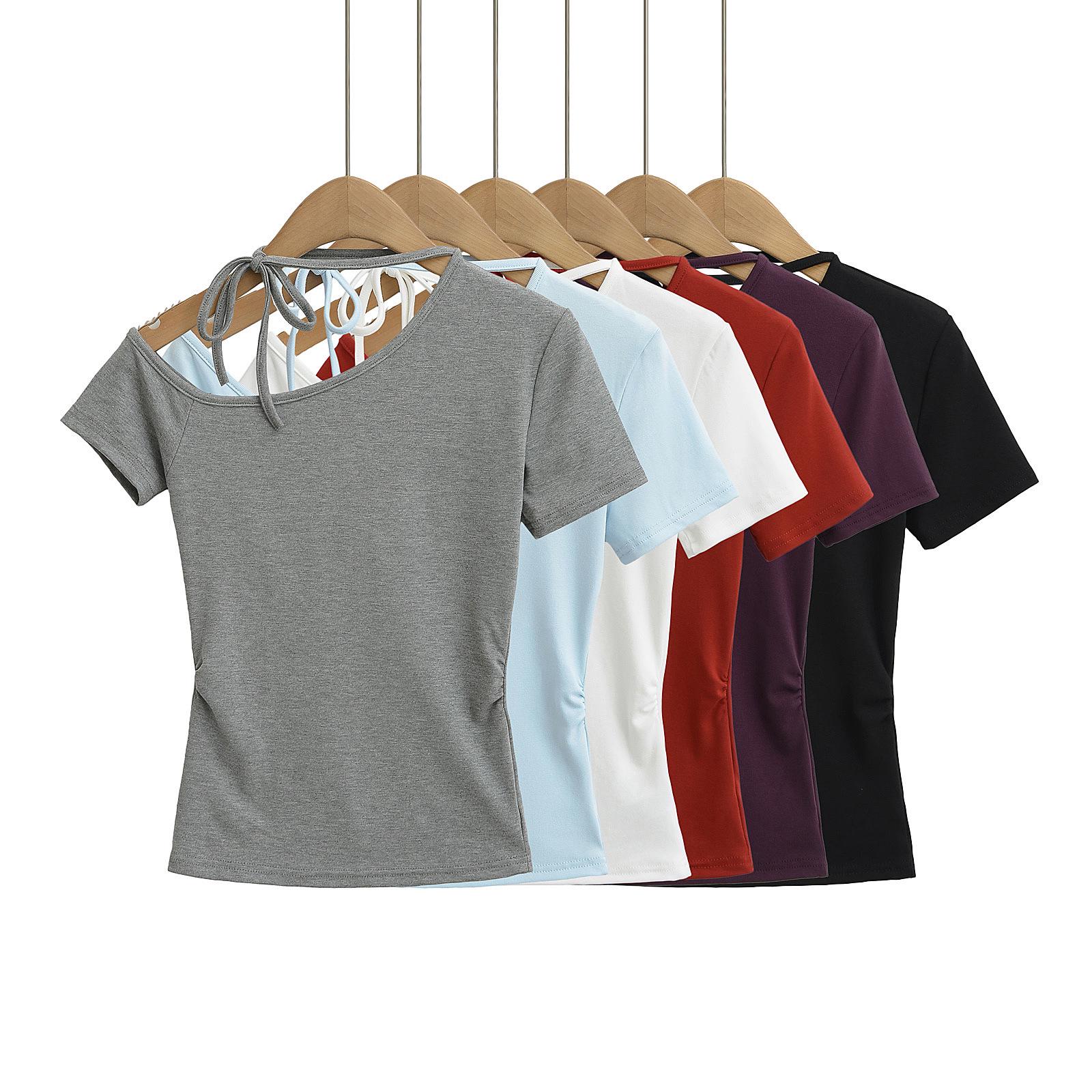 Women s 2025 Summer Solid Color One-Shoulder Halter Short Sleeve Slimming Top Medium светло-синий
Women s 2025 Summer Solid Color One-Shoulder Halter Short Sleeve Slimming Top Medium светло-синий
