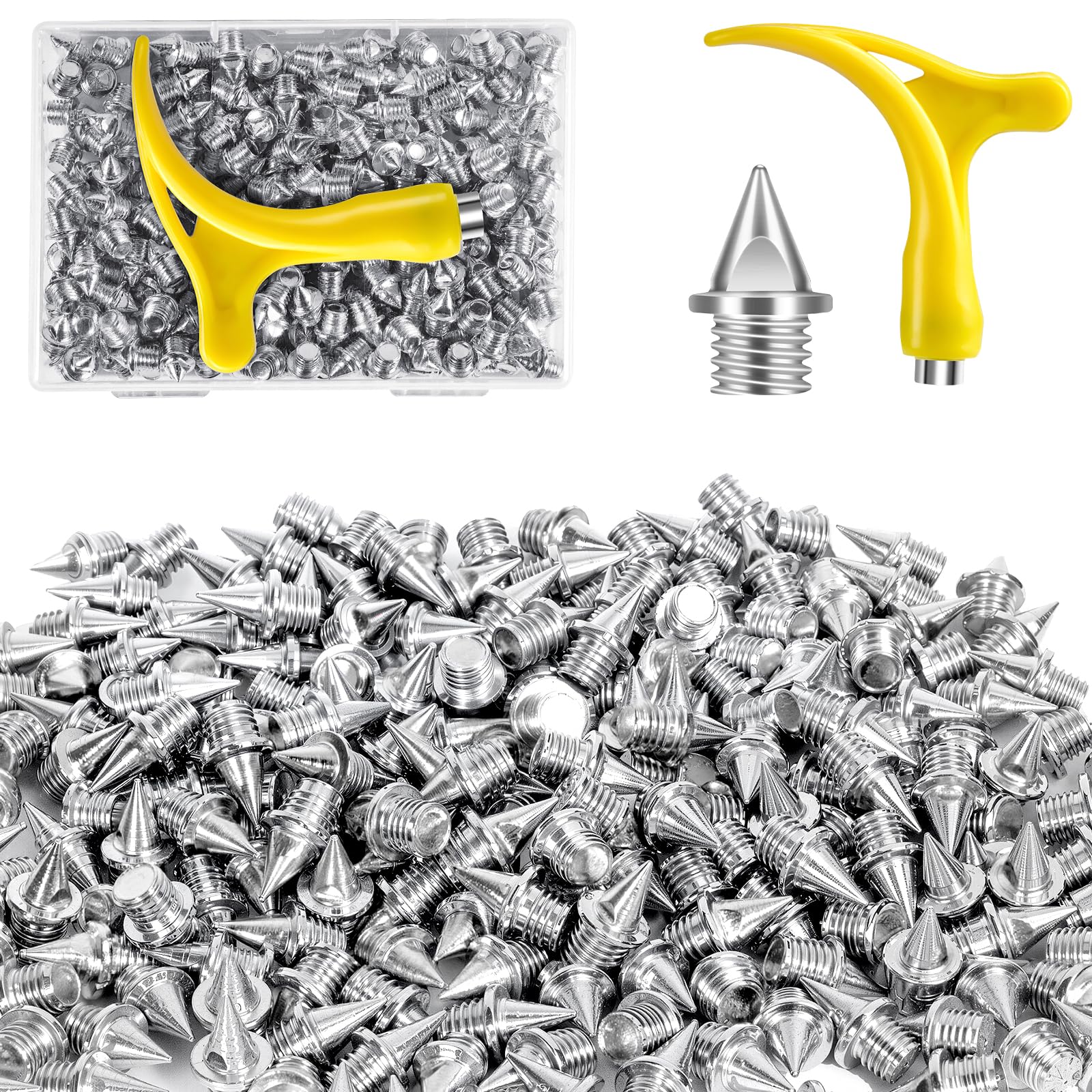 1/4 Inch Track Spikes 130pcs Stainless Steel Replacement with Spike Wrench for Track Running Hiking Golf Shoes жёлтый
1/4 Inch Track Spikes 130pcs Stainless Steel Replacement with Spike Wrench for Track Running Hiking Golf Shoes жёлтый