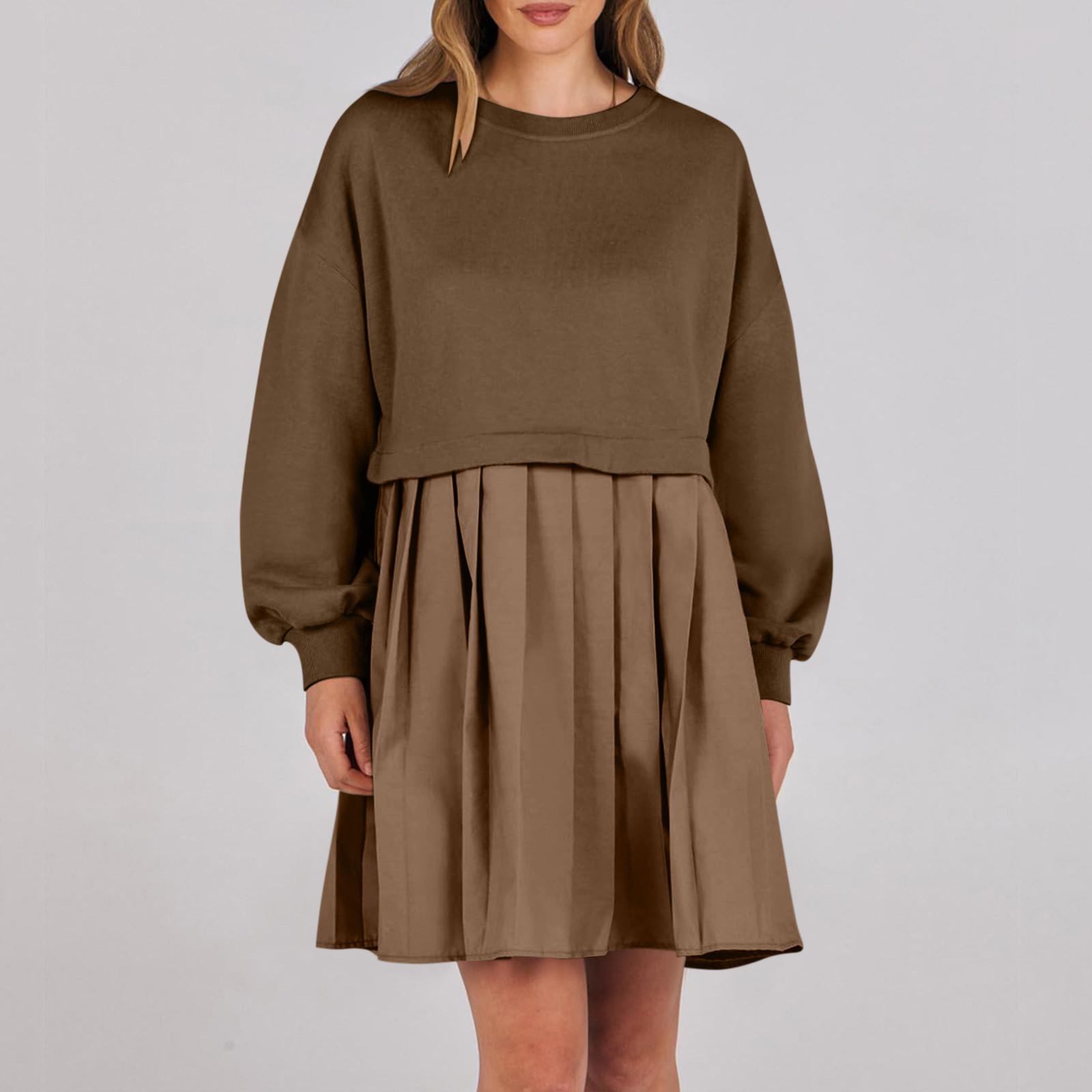 Женское платье-толстовка большого размера с длинным рукавом в стиле пэчворк, пуловер, топы, платье-толстовка XXL коричневый
Женское платье-толстовка большого размера с длинным рукавом в стиле пэчворк, пуловер, топы, платье-толстовка XXL коричневый