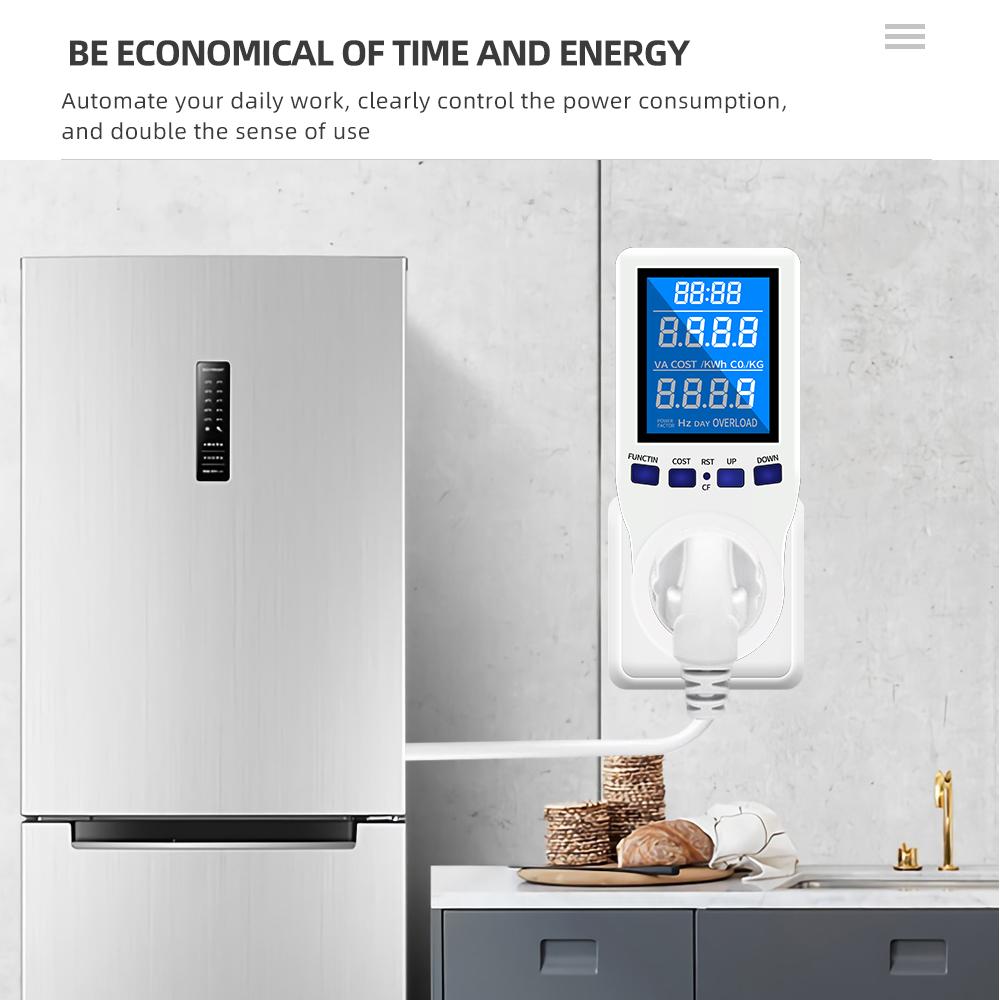 Digital Power Meter LCD Display Electricity Consumption Wattage Kwh Energy Monitor 220V AC EU US UK Plug Outlet Power Analyzer 110-230V
Digital Power Meter LCD Display Electricity Consumption Wattage Kwh Energy Monitor 220V AC EU US UK Plug Outlet Power Analyzer 110-230V