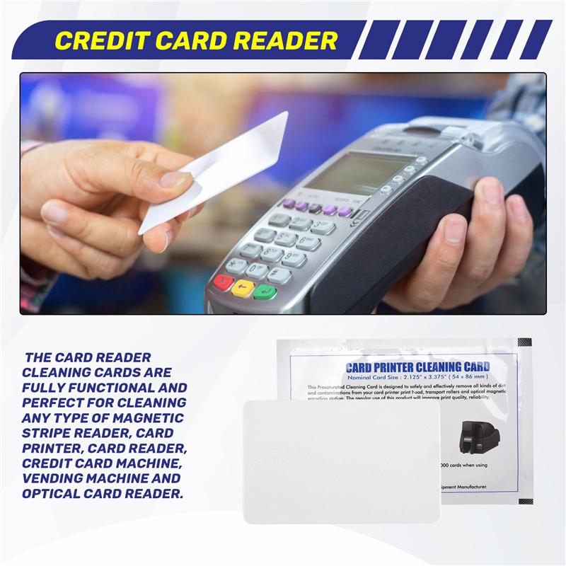 50 Piece Dual Side Card Reader Cleaner CR80 Card Reader Cleaning Cards White POS Swipe Terminal Cleaning Cards білий
50 Piece Dual Side Card Reader Cleaner CR80 Card Reader Cleaning Cards White POS Swipe Terminal Cleaning Cards білий