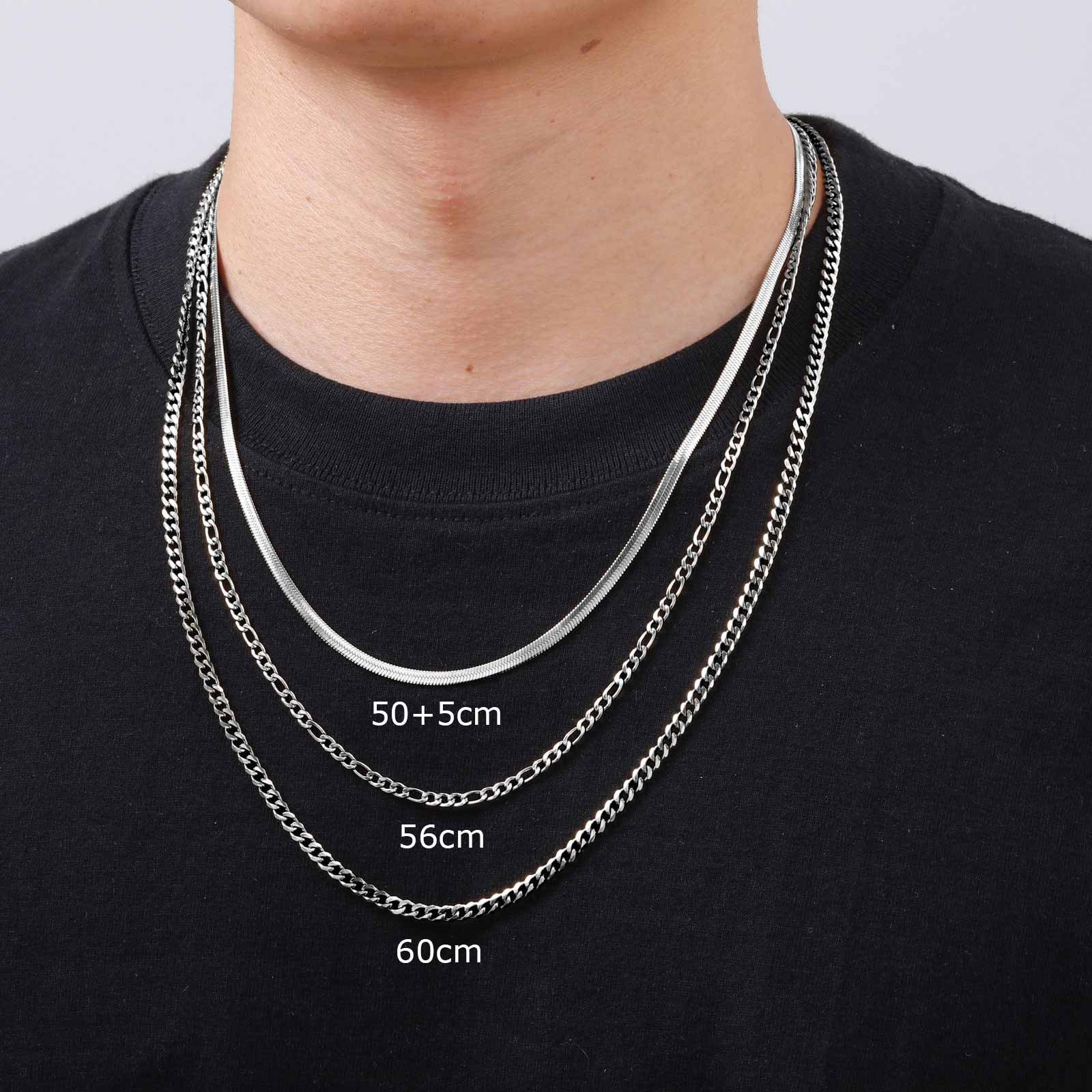 Vnox 50/55/60cm Chain Necklace Set, Silver Gold Color Stainless Steel Basic Collar, 3pcs/set Necklace Jewelry Gift for Men Women
Vnox 50/55/60cm Chain Necklace Set, Silver Gold Color Stainless Steel Basic Collar, 3pcs/set Necklace Jewelry Gift for Men Women