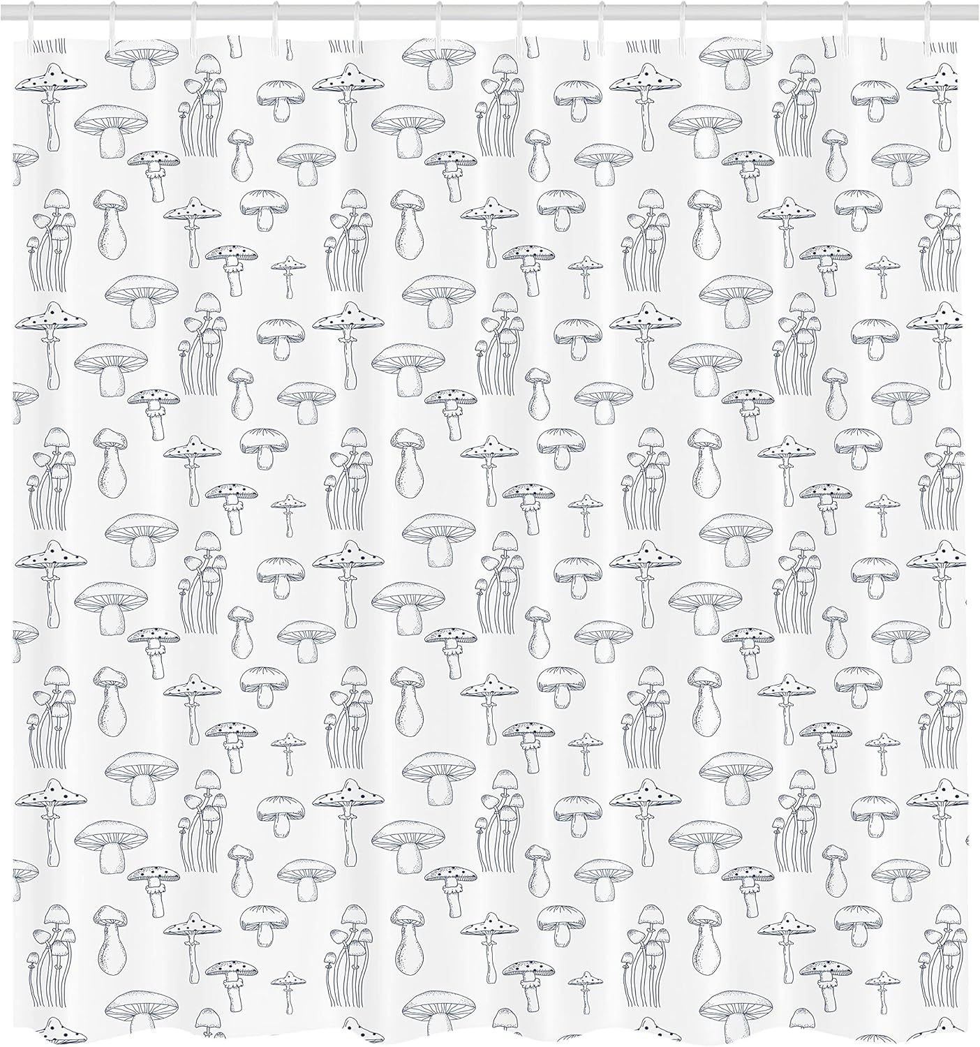 Mushroom Shower Curtain, Monochrome Digital Pencil Drawing Magic Garden Produce Sketch Illustration Print, Cloth Fabri W60H190(CM)-1 Pcs
Mushroom Shower Curtain, Monochrome Digital Pencil Drawing Magic Garden Produce Sketch Illustration Print, Cloth Fabri W60H190(CM)-1 Pcs