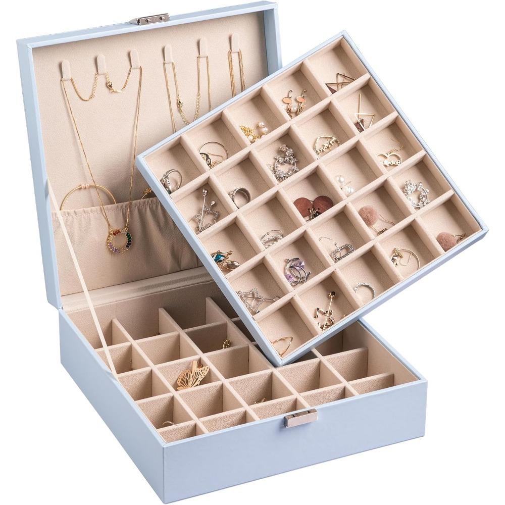 Earring Organizer Classic Jewelry Box 50 Slots Double Layer Jewelry Storage Case with 6 Necklace Hook and Bracelet Pocket небо синє кольору
Earring Organizer Classic Jewelry Box 50 Slots Double Layer Jewelry Storage Case with 6 Necklace Hook and Bracelet Pocket небо синє кольору