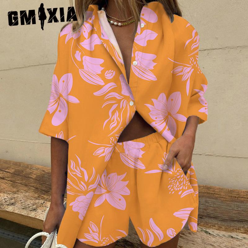 GMXIA Women s Double-collared Short-sleeved Printed Shirt Set, Wide-leg Elastic Waist Pants and Shorts XXL
GMXIA Women s Double-collared Short-sleeved Printed Shirt Set, Wide-leg Elastic Waist Pants and Shorts XXL