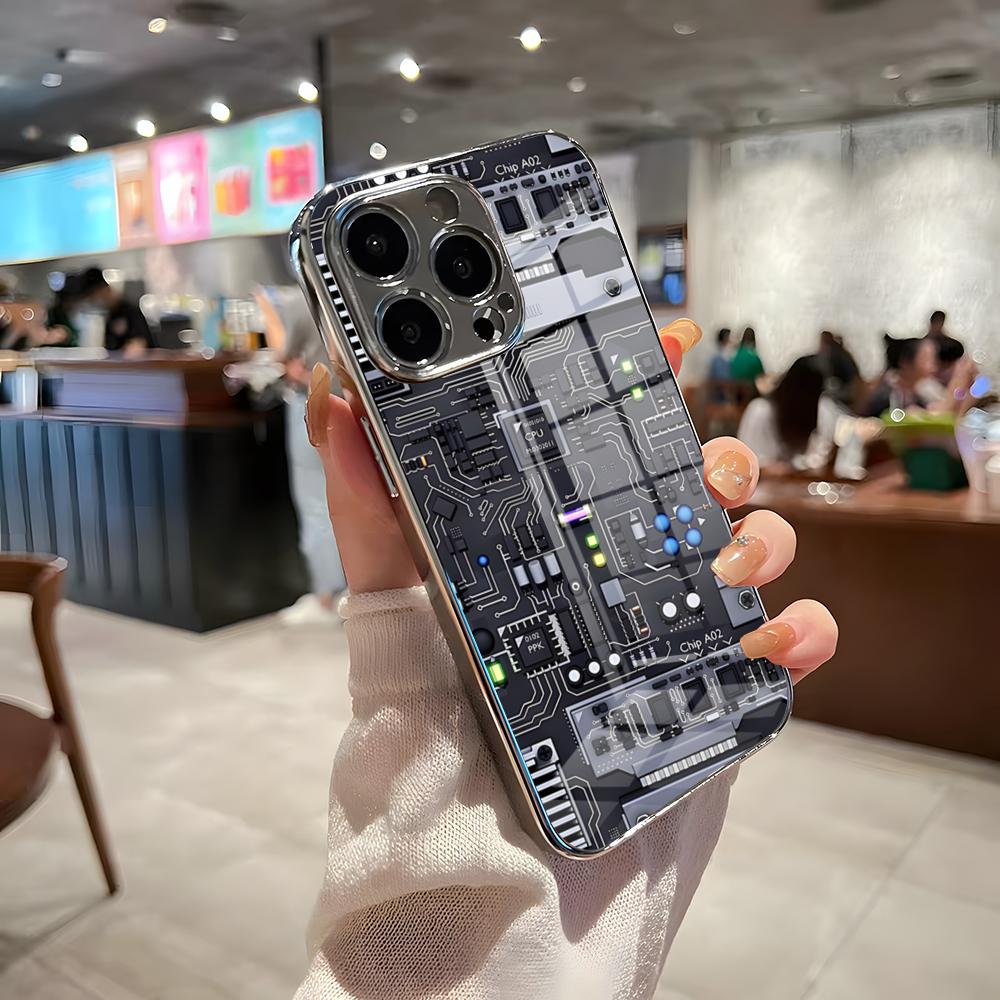 Creative Circuit Board Phone Case For IPhone 17 Pro Max 15 Pro 16 14 Plus 12 13 Mini 11 Pro Shockproof Electroplated Glass Cove iPhone 16 Pro Max
Creative Circuit Board Phone Case For IPhone 17 Pro Max 15 Pro 16 14 Plus 12 13 Mini 11 Pro Shockproof Electroplated Glass Cove iPhone 16 Pro Max
