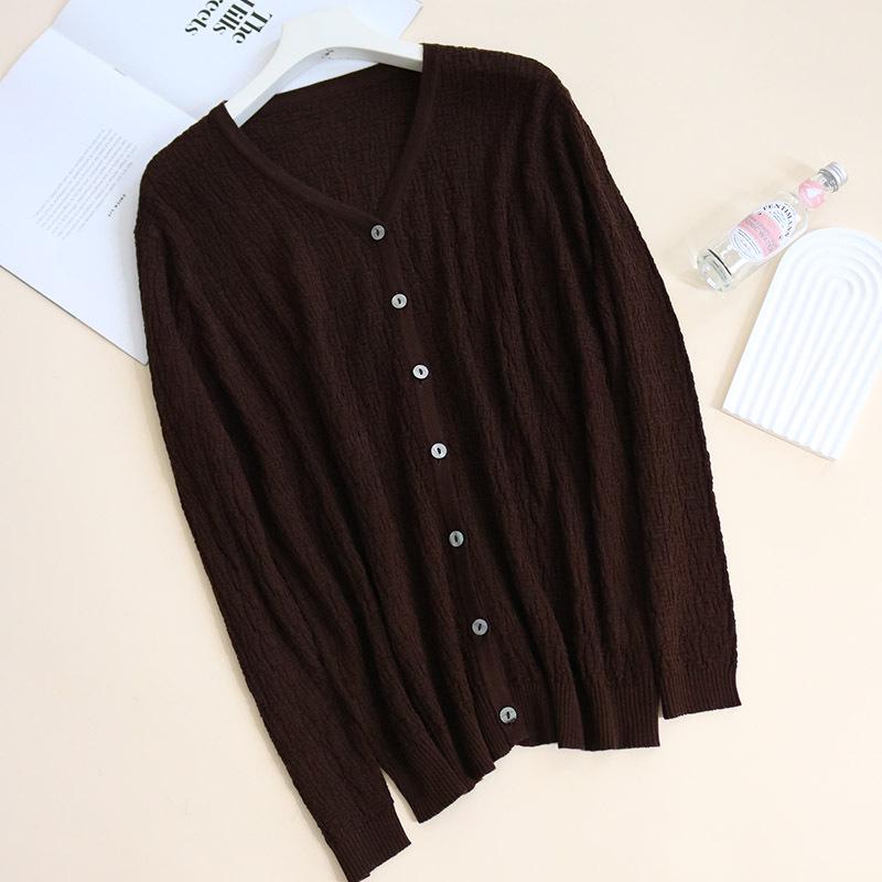 Женский кардиган Tangge из ультратонкой шелковой шерсти с V-образным вырезом и свободной вязкой — теплый и удобный для осени и зимы
Женский кардиган Tangge из ультратонкой шелковой шерсти с V-образным вырезом и свободной вязкой — теплый и удобный для осени и зимы