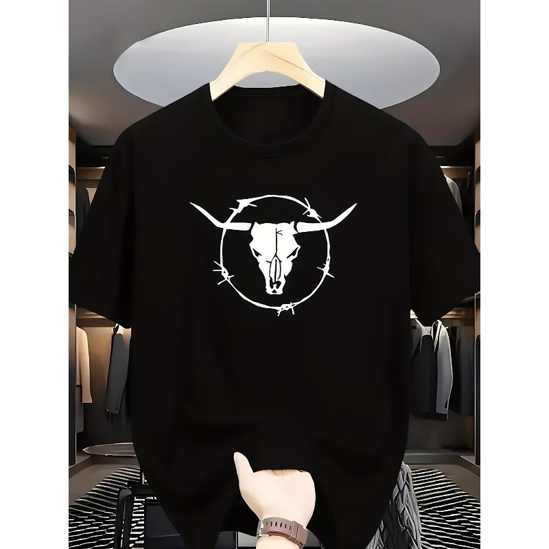 European sizes Men S Casual Polyester T-Shirt Featuring a Bull Head Print, Round Neck, Short Sleeves, Regular Fit, Made from Polyester Knit Fabric 4XL чорний
European sizes Men S Casual Polyester T-Shirt Featuring a Bull Head Print, Round Neck, Short Sleeves, Regular Fit, Made from Polyester Knit Fabric 4XL чорний