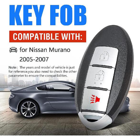 Keyless Entry Replacement Remote Key for Nissan Murano 2005 2006 2007 (FCC:KBRTN001 P/N:285E3-CB80D) 3 Buttons
Keyless Entry Replacement Remote Key for Nissan Murano 2005 2006 2007 (FCC:KBRTN001 P/N:285E3-CB80D) 3 Buttons
