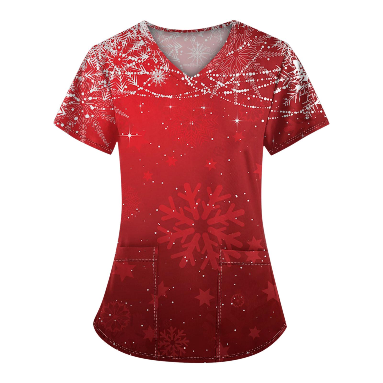 Женская модная футболка с коротким рукавом и V-образным вырезом, карманом и рождественским принтом XXXL красный
Женская модная футболка с коротким рукавом и V-образным вырезом, карманом и рождественским принтом XXXL красный