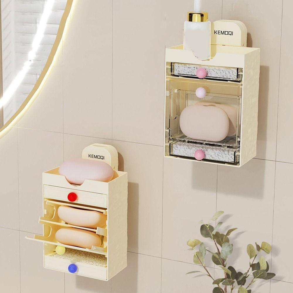 Plastic Suction Cup Soap Dish Flip Waterproof Multi-layer Soap Holder with Drainage Box Reusable Drain Soap Box Bathroom
Plastic Suction Cup Soap Dish Flip Waterproof Multi-layer Soap Holder with Drainage Box Reusable Drain Soap Box Bathroom