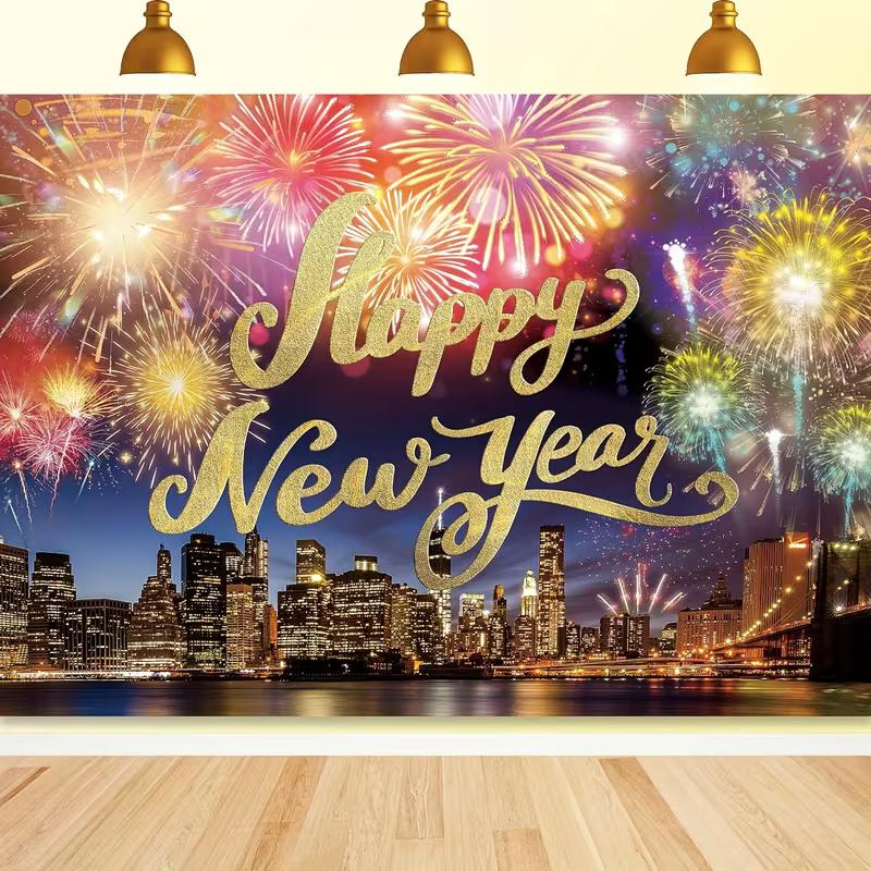 2D New Year Photography Backdrop with City Lights & Gold Happy New Year Text Decor 47.2x31.5inch/120*80cm
2D New Year Photography Backdrop with City Lights & Gold Happy New Year Text Decor 47.2x31.5inch/120*80cm