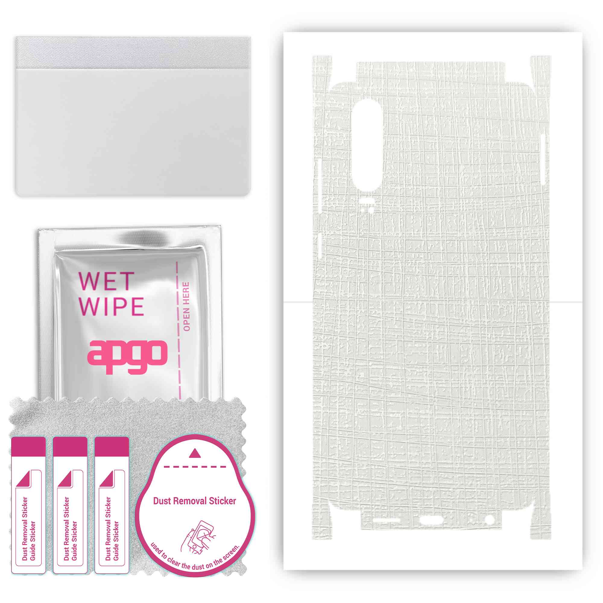 apgo Protective Skin Sticker for the back+sides compatible with Huawei P30, Full Wrap Film, Foil, Vinyl - Pattern White Fabric
apgo Protective Skin Sticker for the back+sides compatible with Huawei P30, Full Wrap Film, Foil, Vinyl - Pattern White Fabric