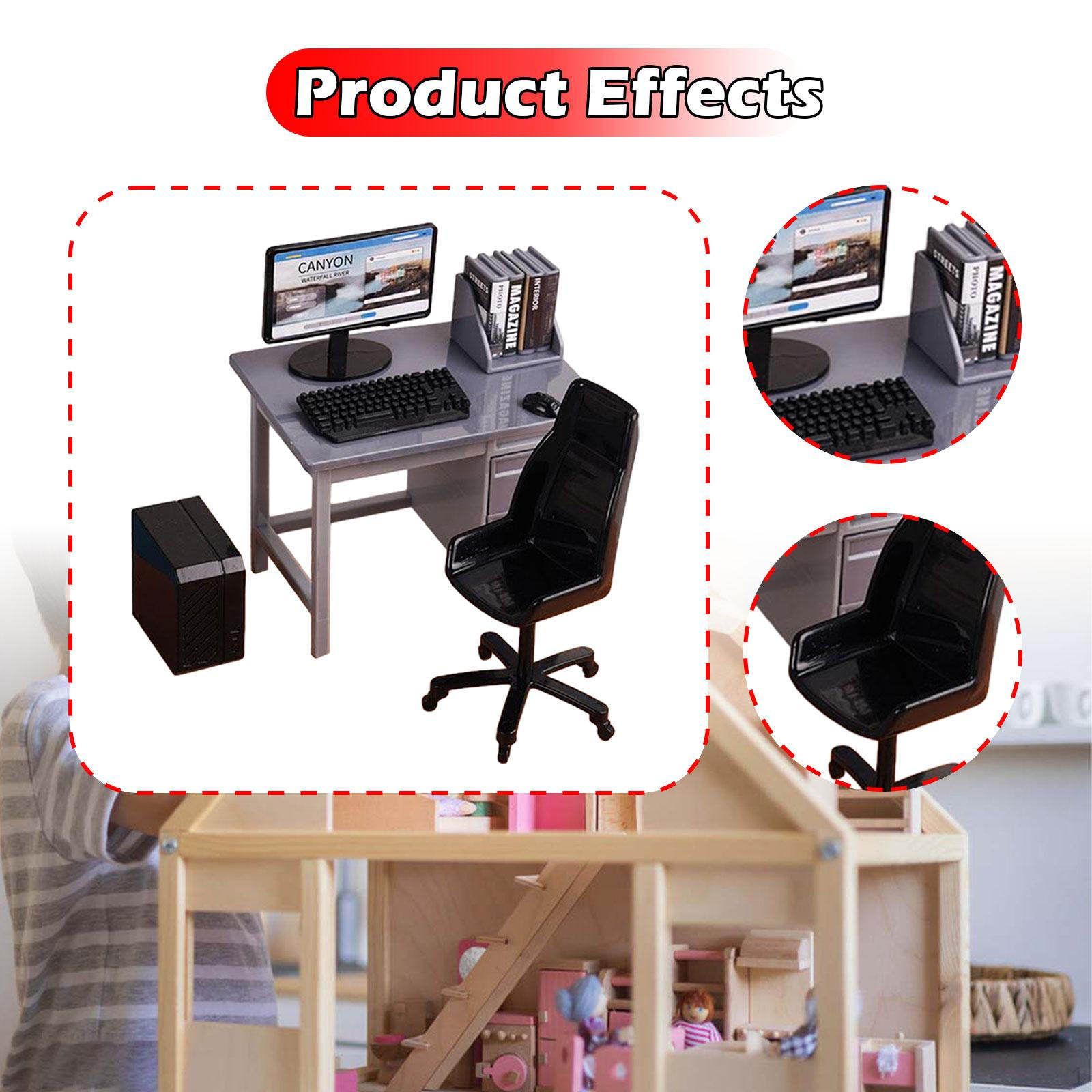 1/12 Миниатюрный компьютерный стол и стул, Игровой стол, Сцены, Диорама, Декорации, Мебель для серый
1/12 Миниатюрный компьютерный стол и стул, Игровой стол, Сцены, Диорама, Декорации, Мебель для серый