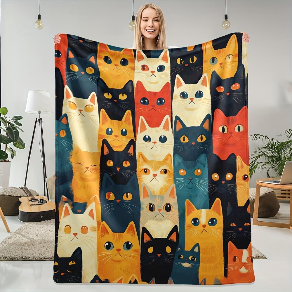 Modern cat face patterns Flannel printed blanket suitable for all seasons suitable for living room office sofa and travel 75x100cm
Modern cat face patterns Flannel printed blanket suitable for all seasons suitable for living room office sofa and travel 75x100cm