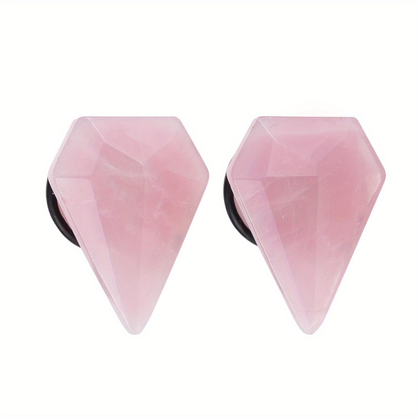 1 пара простых ретро-ромбовидных ушей с натуральным камнем, украшения для пирсинга ушей 6MM