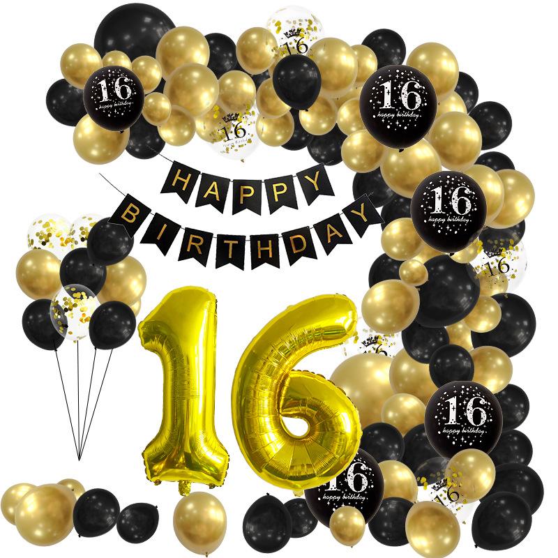 32 inch black gold birthday balloon wreath set 18th 30th birthday party balloon chain supplies 18 year old suit 1
32 inch black gold birthday balloon wreath set 18th 30th birthday party balloon chain supplies 18 year old suit 1