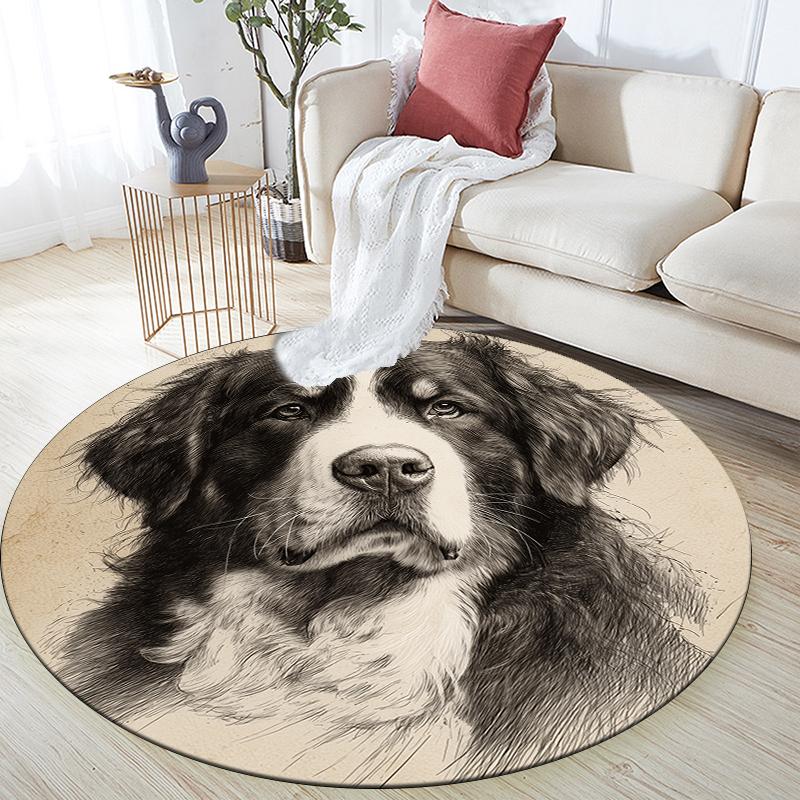Vintage Bernese Mountain Dog pattern round rug,Carpet Rug for Living Room Bedroom Playroom ,Non-slip Floor Mat,Holiday Gifts and Birthday Gifts. 150cmx150cm
Vintage Bernese Mountain Dog pattern round rug,Carpet Rug for Living Room Bedroom Playroom ,Non-slip Floor Mat,Holiday Gifts and Birthday Gifts. 150cmx150cm