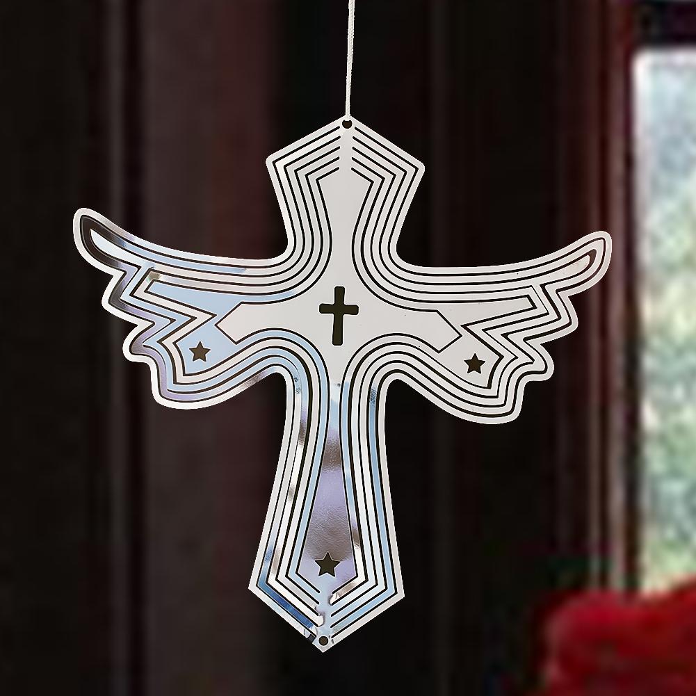 Angel Wing Cross Wind Spinner 3D Stainless Steel Christian Jesus Wind Chimes Catcher Parts Home Garden Christmas Hanging Decor
Angel Wing Cross Wind Spinner 3D Stainless Steel Christian Jesus Wind Chimes Catcher Parts Home Garden Christmas Hanging Decor