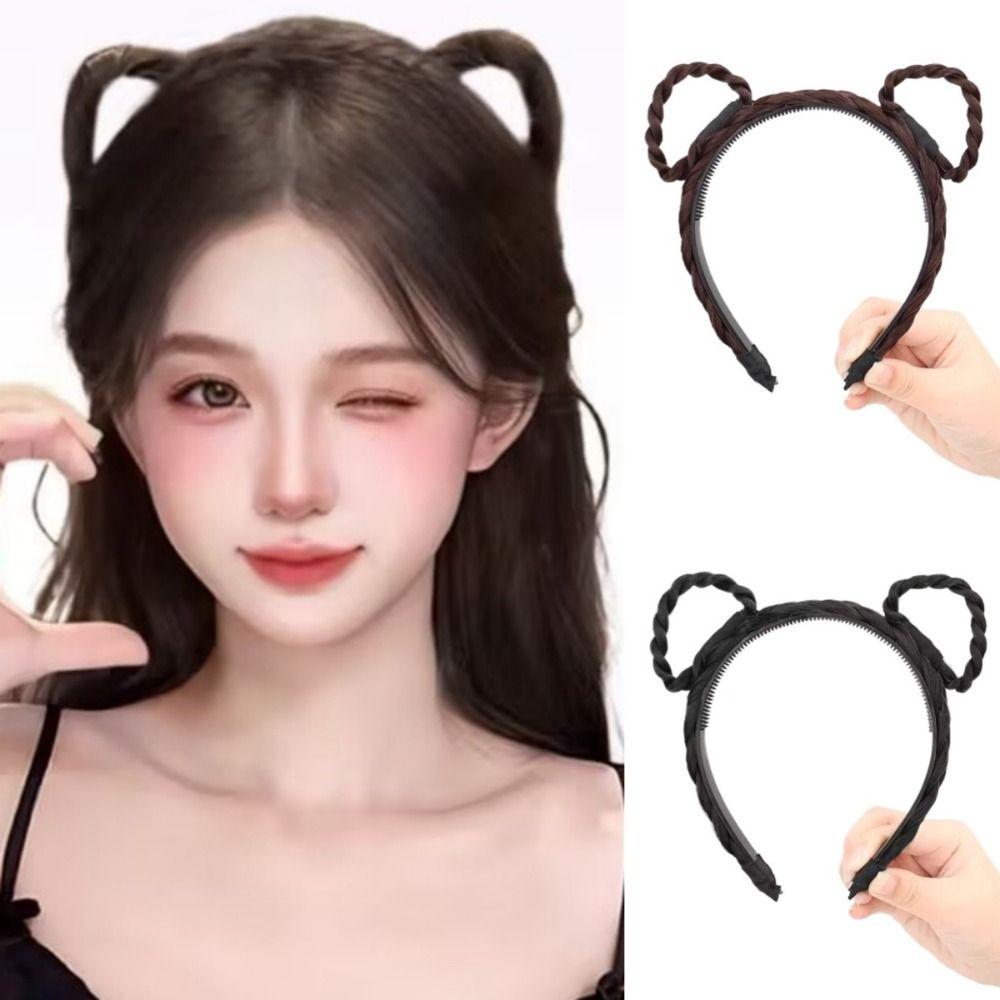 Wide Women Braid Headband Twisted Braid Cosplay Headwear Cat Ears Wig Headband Girl світло-коричневого кольору
Wide Women Braid Headband Twisted Braid Cosplay Headwear Cat Ears Wig Headband Girl світло-коричневого кольору