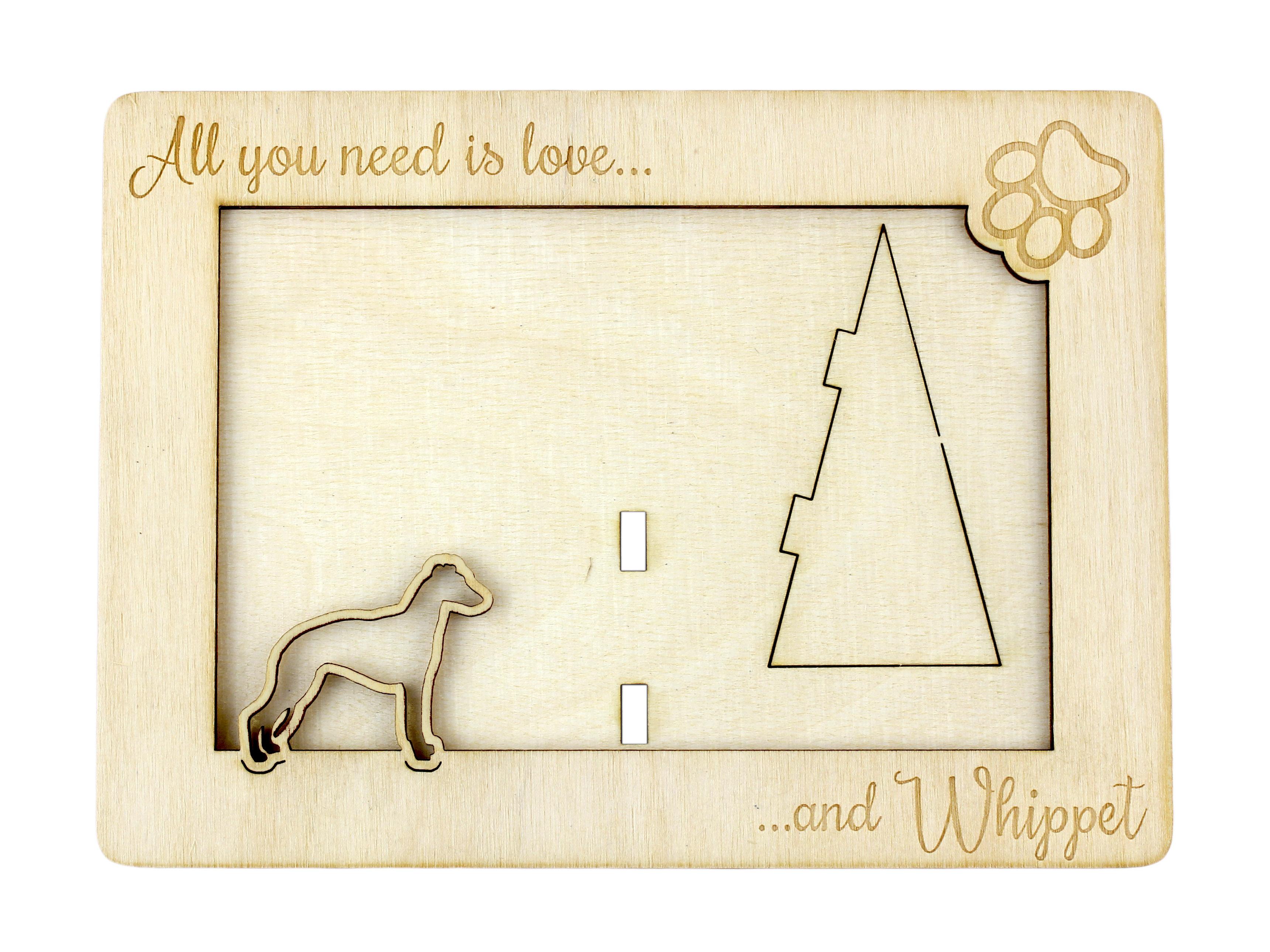 Whippet - Photo frame, engraved wooden frame, a lovely gadget for the dog lover by Art-Dog
Whippet - Photo frame, engraved wooden frame, a lovely gadget for the dog lover by Art-Dog