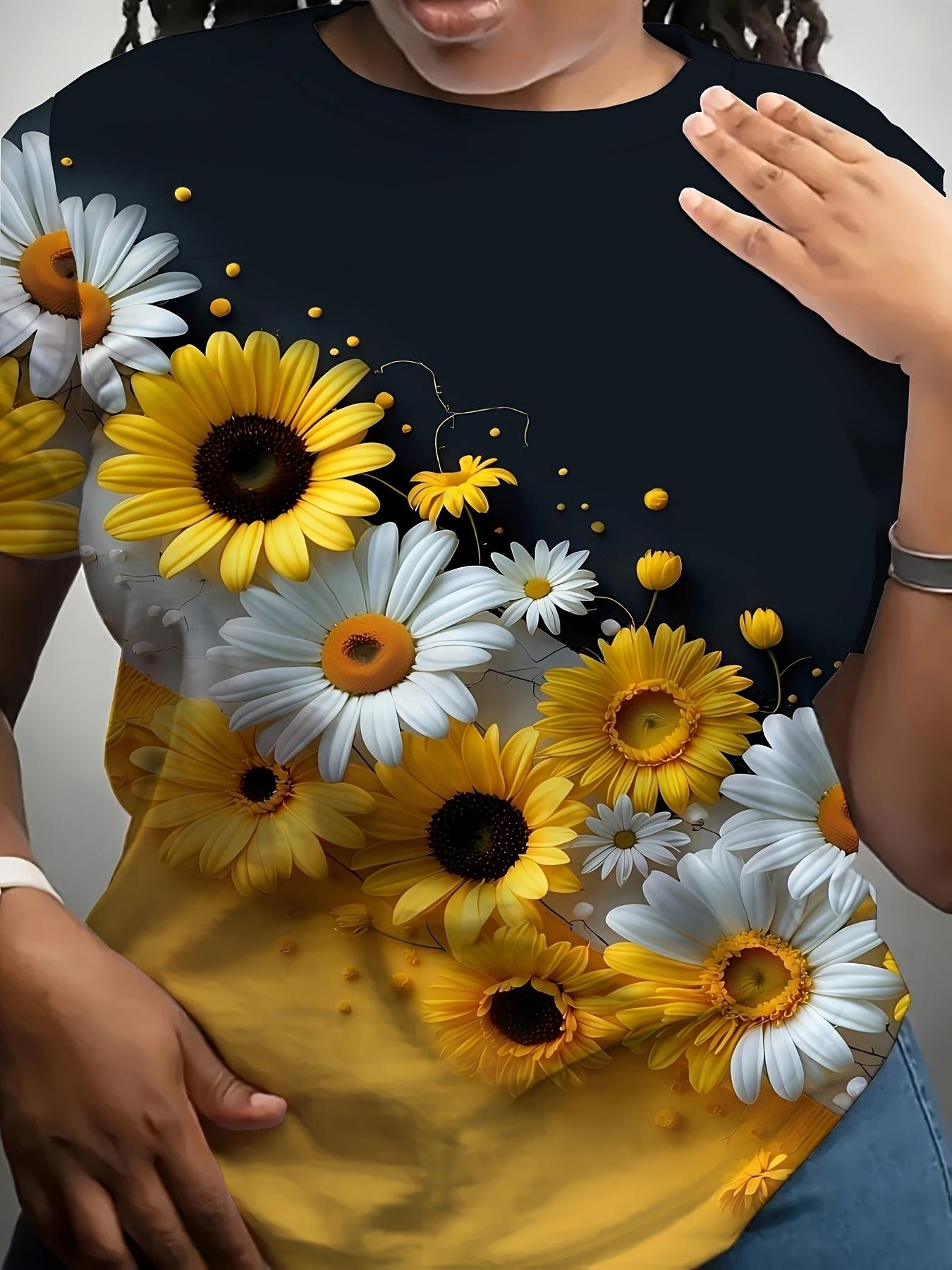 Women S Loose Sunflower Print T-Shirt Black And Yellow Color Block Design. Round Neck Casual Top. Machine Washable Breathable Fabric. a Fashionable Gi XL дубильная кора
Women S Loose Sunflower Print T-Shirt Black And Yellow Color Block Design. Round Neck Casual Top. Machine Washable Breathable Fabric. a Fashionable Gi XL дубильная кора