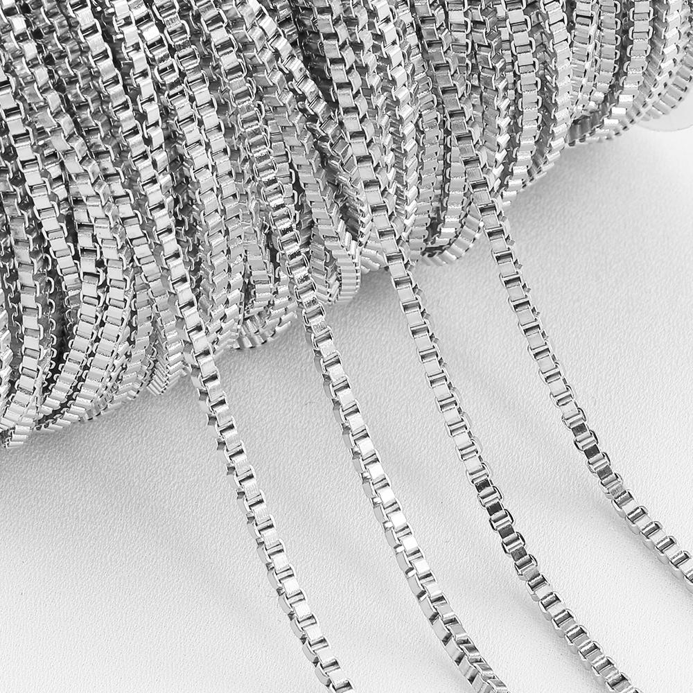 1M Stainless Steel Box Chain Trend Hollow Rectangle Necklace Bracelet Chains for DIY Jewelry Making Findings Bag Chain Supplies 1Meter
1M Stainless Steel Box Chain Trend Hollow Rectangle Necklace Bracelet Chains for DIY Jewelry Making Findings Bag Chain Supplies 1Meter