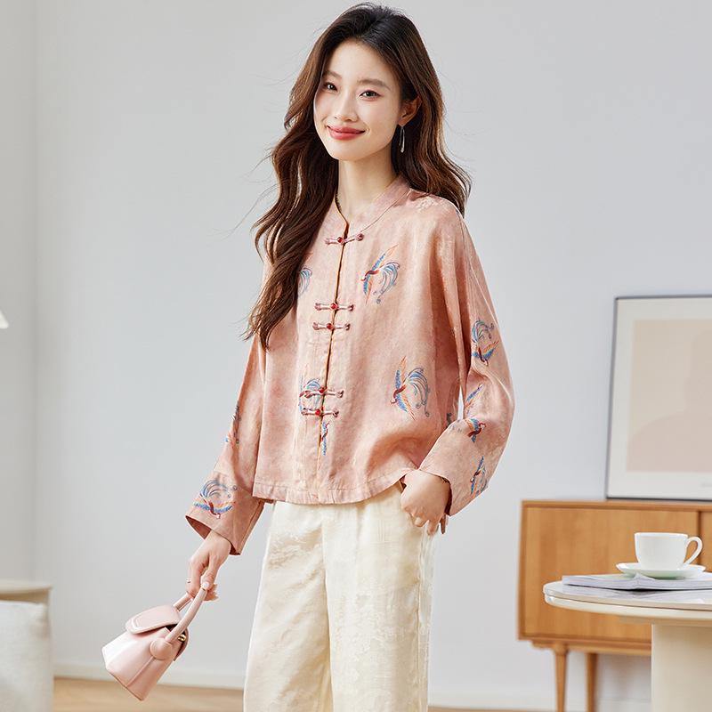 2025 Spring Women s Mandarin Collar Jacket with Phoenix Print - New Chinese Style XXL 65-70 kg
2025 Spring Women s Mandarin Collar Jacket with Phoenix Print - New Chinese Style XXL 65-70 kg