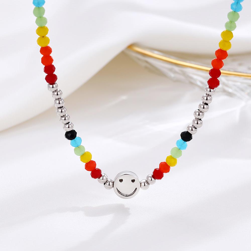 Korean Style S925 Sterling Silver Smiley Face Rainbow Necklace - Niche Beaded Clavicle Chain for Women 925 Sterling Silver
Korean Style S925 Sterling Silver Smiley Face Rainbow Necklace - Niche Beaded Clavicle Chain for Women 925 Sterling Silver