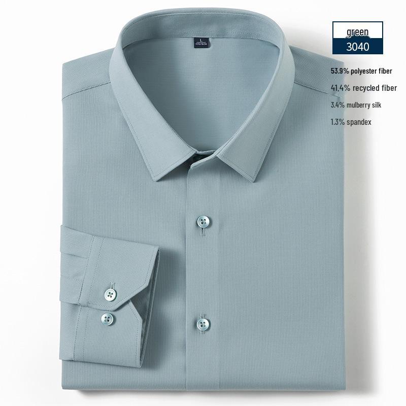 Men s High-End Mulberry Silk Long-Sleeve Shirt - 2025 Spring/Autumn Solid Color Business Casual Style M зелений
Men s High-End Mulberry Silk Long-Sleeve Shirt - 2025 Spring/Autumn Solid Color Business Casual Style M зелений