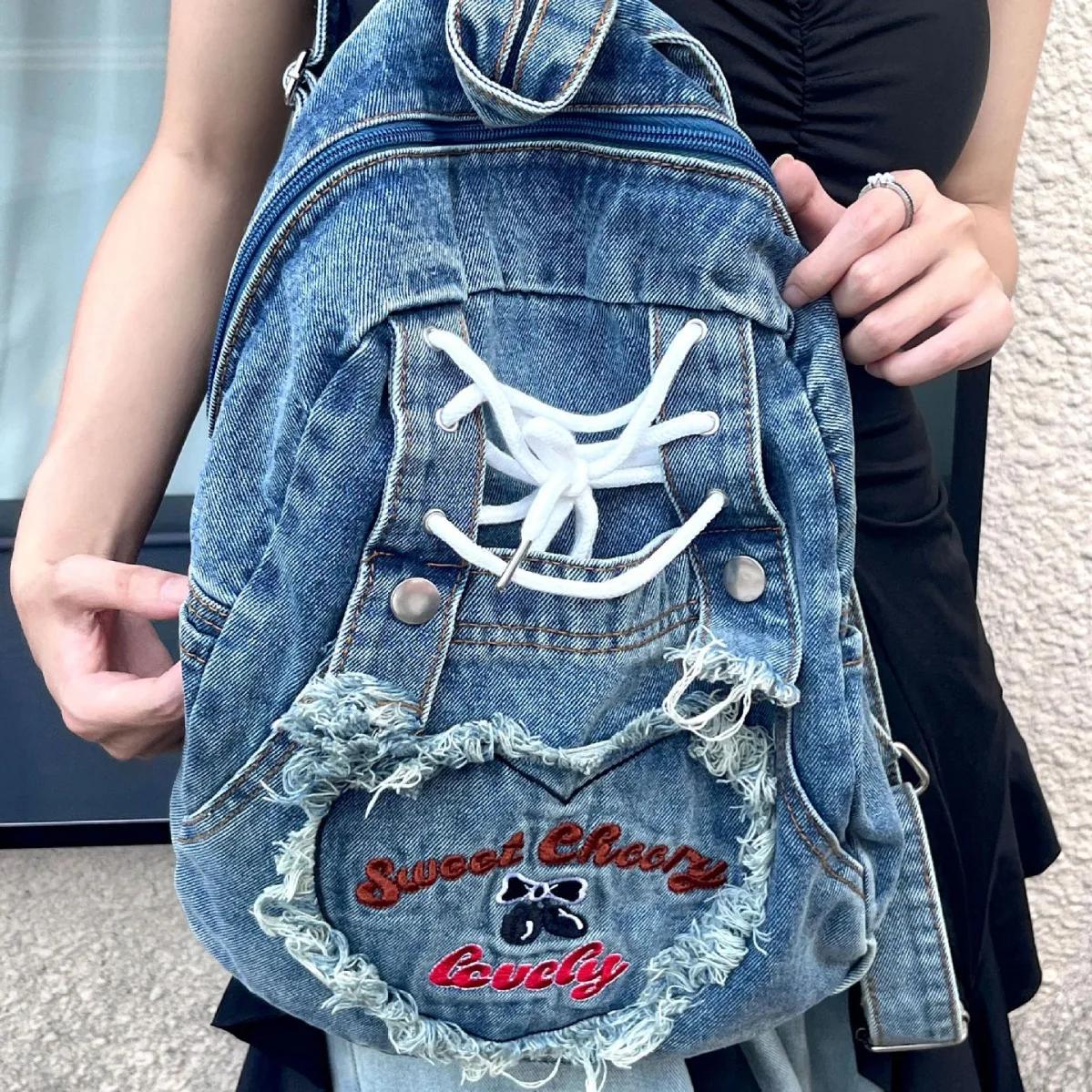 Cute Pink Denim Women Backpacks Large capacity shoulder Bags Girls School Bags Embroidered letters daypacks Travel Jean Bagpack
Cute Pink Denim Women Backpacks Large capacity shoulder Bags Girls School Bags Embroidered letters daypacks Travel Jean Bagpack