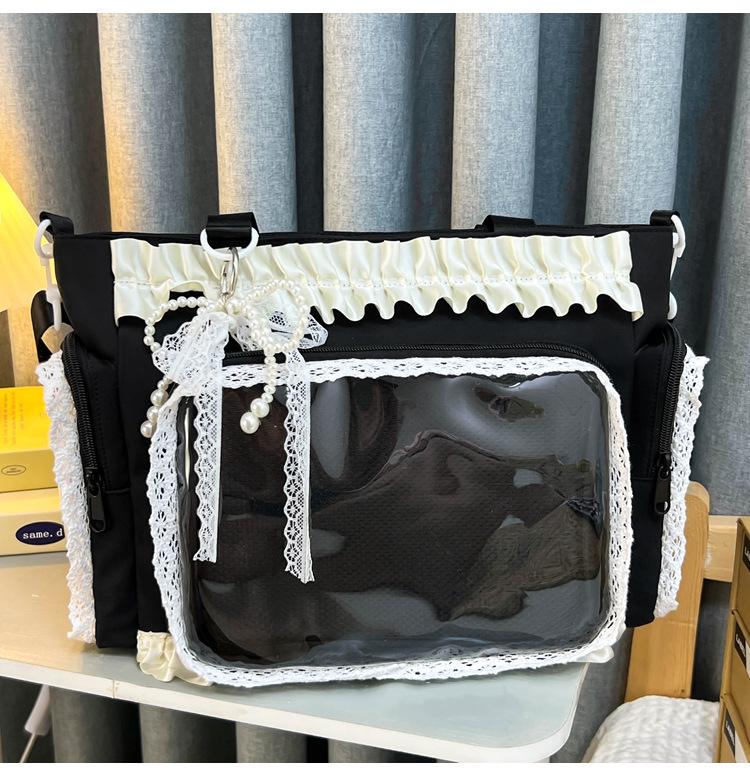 Japanese Sweet Girly Bow Single Shoulder Transparent Badge Tote
Japanese Sweet Girly Bow Single Shoulder Transparent Badge Tote
