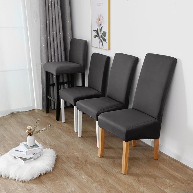 4 размера, S/M/L/XL, чехлы на стулья, эластичные однотонные чехлы на стулья для столовой, кухни, свадьбы, офиса, отеля, полиэстер, спандекс, ткань S (35-45cm) серый