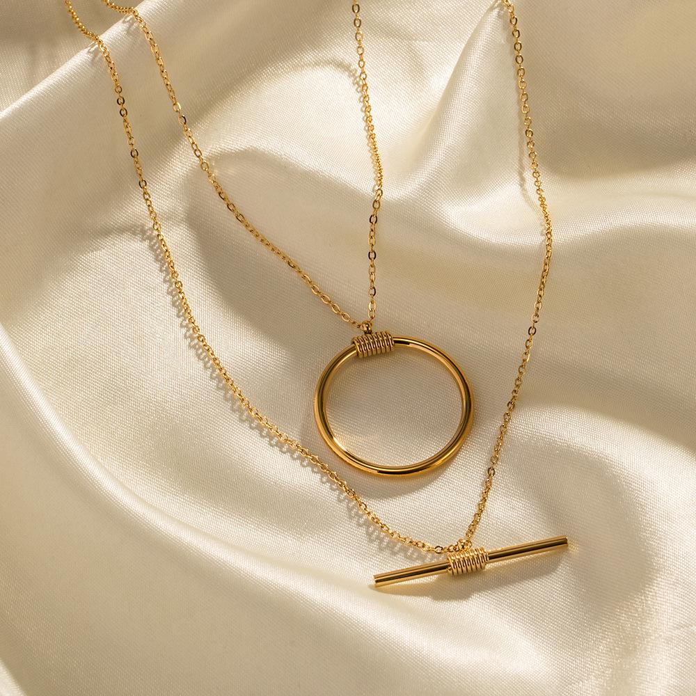 INS Fashion Layered 16k Gold Plated Stainless Steel Double Strand Necklace with Round Bar Design.
INS Fashion Layered 16k Gold Plated Stainless Steel Double Strand Necklace with Round Bar Design.