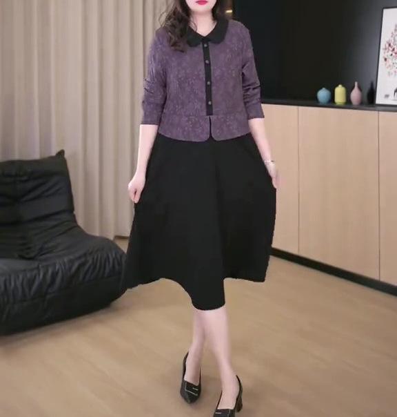 Элегантное жаккардовое платье для похудения - Весенняя коллекция, стиль Китайской Республики (Большой размер, подходит для женщин среднего возраста) 2XL 140-160kg фиолетовый
Элегантное жаккардовое платье для похудения - Весенняя коллекция, стиль Китайской Республики (Большой размер, подходит для женщин среднего возраста) 2XL 140-160kg фиолетовый