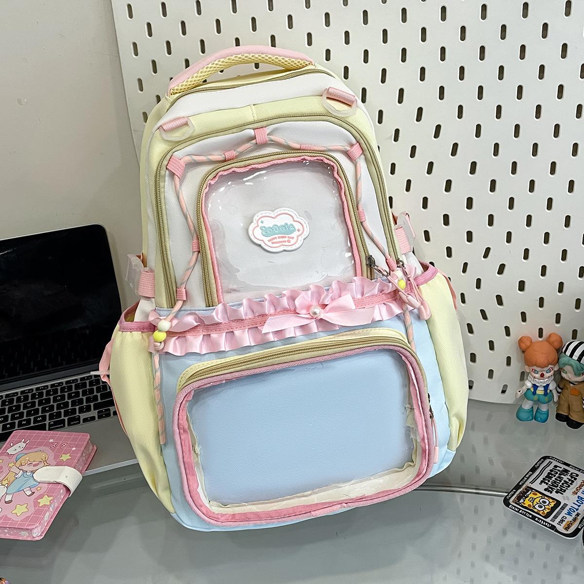 New forest large-capacity backpack, large-capacity schoolbag, women s ins, niche versatility, transparent pain bag, class backpack
New forest large-capacity backpack, large-capacity schoolbag, women s ins, niche versatility, transparent pain bag, class backpack