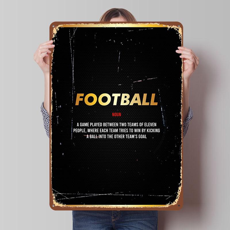 Football Definition Metal Poster Customized Wall Art Retro Vintage Tinplate Signs for Man Cave Home Decor Coffee Bar Accessories 7.9x11.8In(20x30cm)
Football Definition Metal Poster Customized Wall Art Retro Vintage Tinplate Signs for Man Cave Home Decor Coffee Bar Accessories 7.9x11.8In(20x30cm)