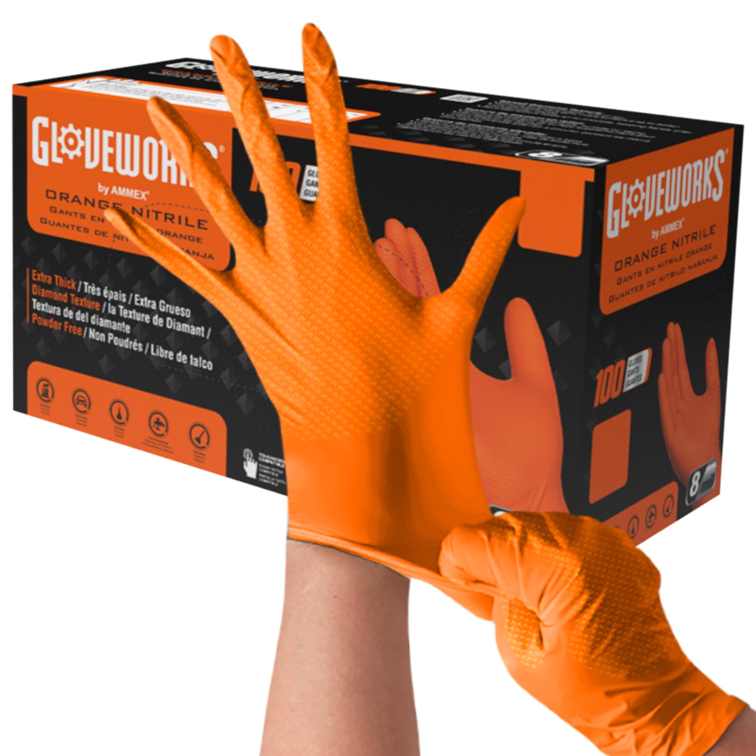 Gloveworks Thick Nitrile Gloves Orange Diamond Treated Strong Falcon Grip Disposable Rubber Nitrile Engineer Mechanic Car and Motorcycle Maintenance помаранчевий
Gloveworks Thick Nitrile Gloves Orange Diamond Treated Strong Falcon Grip Disposable Rubber Nitrile Engineer Mechanic Car and Motorcycle Maintenance помаранчевий