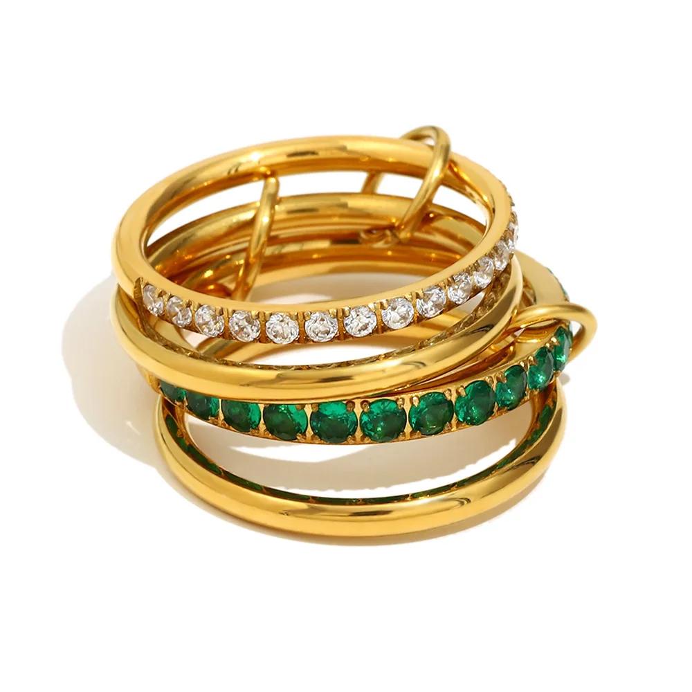 Stainless Steel Green Cubic Zirconia Multi-layer Connecting Ring for Women 18K Gold Plated Stackable Finger Jewelry Gifts золотой
Stainless Steel Green Cubic Zirconia Multi-layer Connecting Ring for Women 18K Gold Plated Stackable Finger Jewelry Gifts золотой