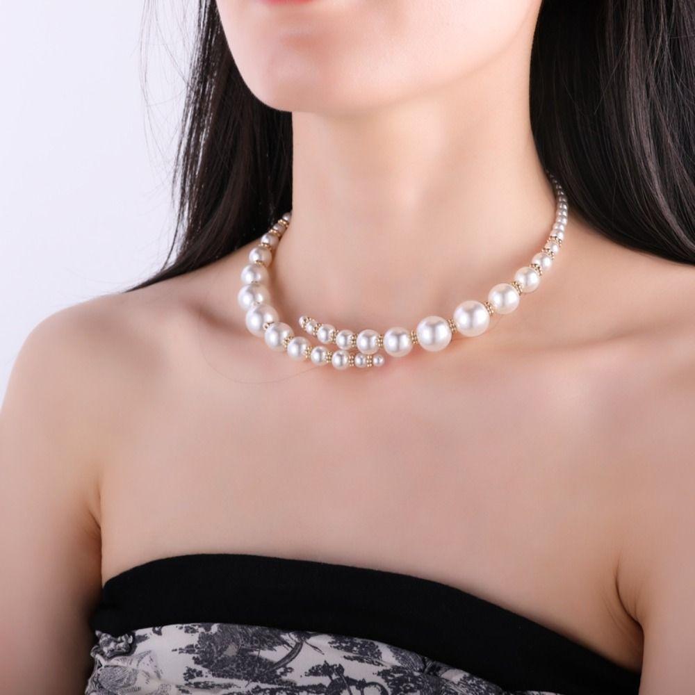 Elegant Pearl Beaded Necklace Asymmetric Women Neck Jewelry Exquisite Pearl Choker Necklace Gift Pearl Beaded
Elegant Pearl Beaded Necklace Asymmetric Women Neck Jewelry Exquisite Pearl Choker Necklace Gift Pearl Beaded