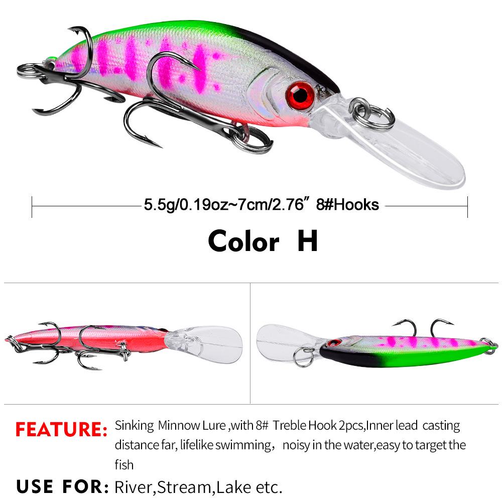 Sinking Minnow 5.5g/7cm: Long Cast Lure for Asp/Perch, Freshwater Hard Bait
Sinking Minnow 5.5g/7cm: Long Cast Lure for Asp/Perch, Freshwater Hard Bait