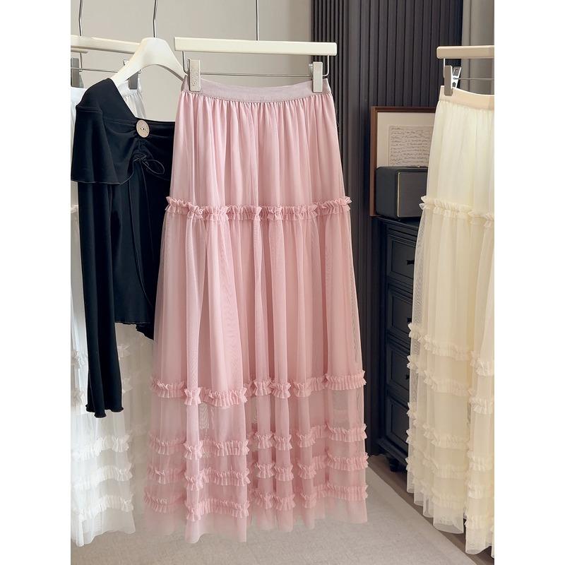 High-end fungus lace A-shaped skirt women s spring new mesh medium and long cake fluffy skirt One size fits all рожевий
High-end fungus lace A-shaped skirt women s spring new mesh medium and long cake fluffy skirt One size fits all рожевий